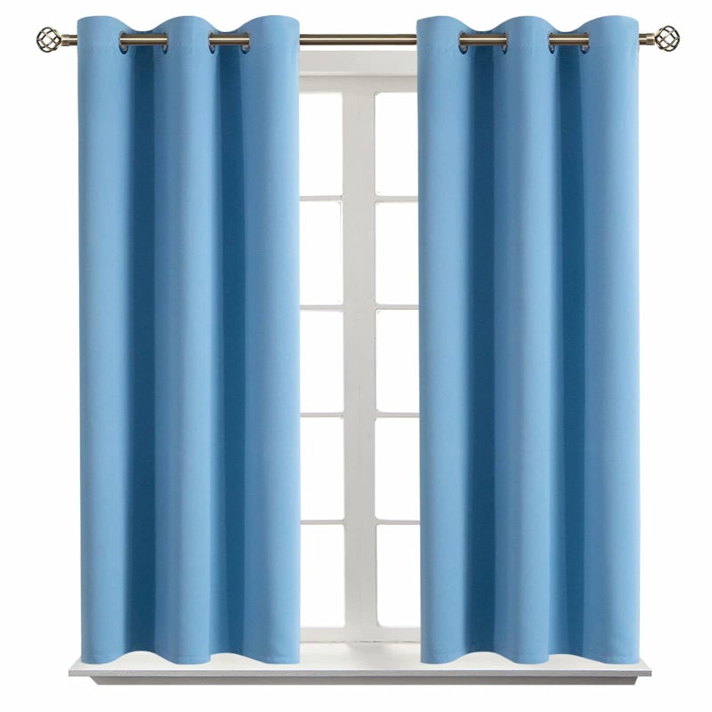 BGment Room Darkening Curtains 54 Inches Long - Grommet Thermal Insulated Drapes Window Treatment Curtains for Bedroom, 2 Panels, 52 x 54 Inch, Sky Blue - Image 1